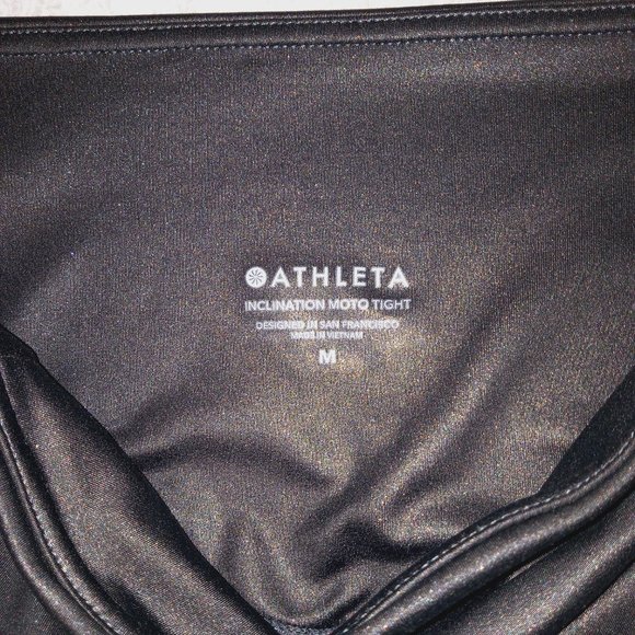 Athleta Inclination Moto Shimmer High Waisted Ankle Leggings Medium - Picture 6 of 7